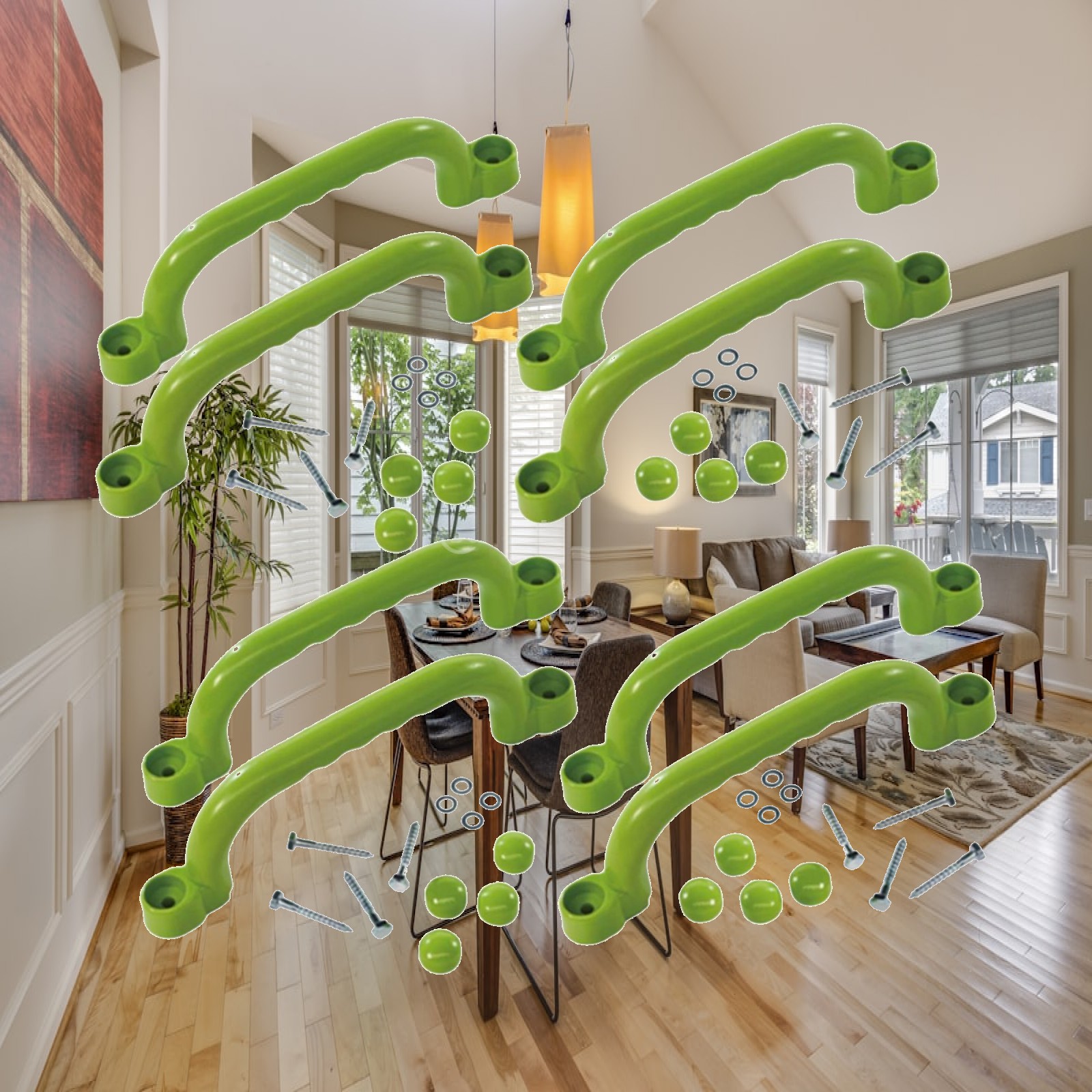Kids Outdoor Climbing Frame - ที่จับปีนป่าย 8 ชิ้น ของขวัญสำหรับเด็ก อุปกรณ์เสริมสนามเด็กเล่นกลางแจ้ง สำหรับบ้านเด็กเล่น