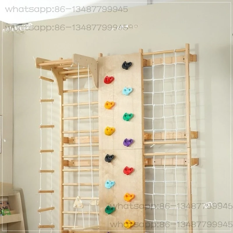 Kids Outdoor Climbing Frame - โครงปีนป่ายสำหรับเด็ก มีสินค้าพร้อมส่ง – ราวปีนป่ายไม้เนื้อแข็งแบบติดผนัง สำหรับใช้ทั้งในร่มและกลางแจ้ง