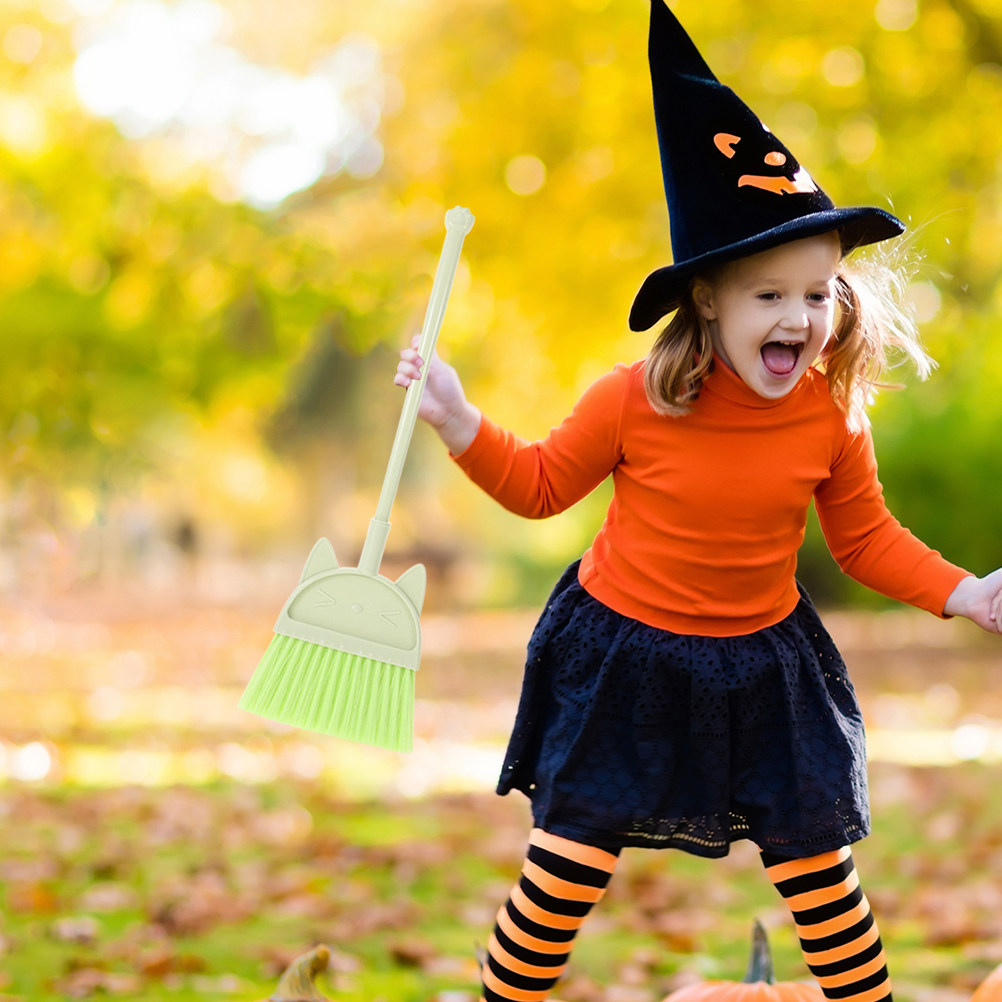 Kids Outdoor Broom - ชุดไม้กวาดขนาดเล็กสำหรับเด็ก 2 ชิ้น ไม้กวาดมินิสำหรับเด็กเล็ก ไม้กวาดทำความสะอาดสำหรับเด็ก ไม้กวาดสั้นสำหรับใช้ในร่มและกลางแจ้ง