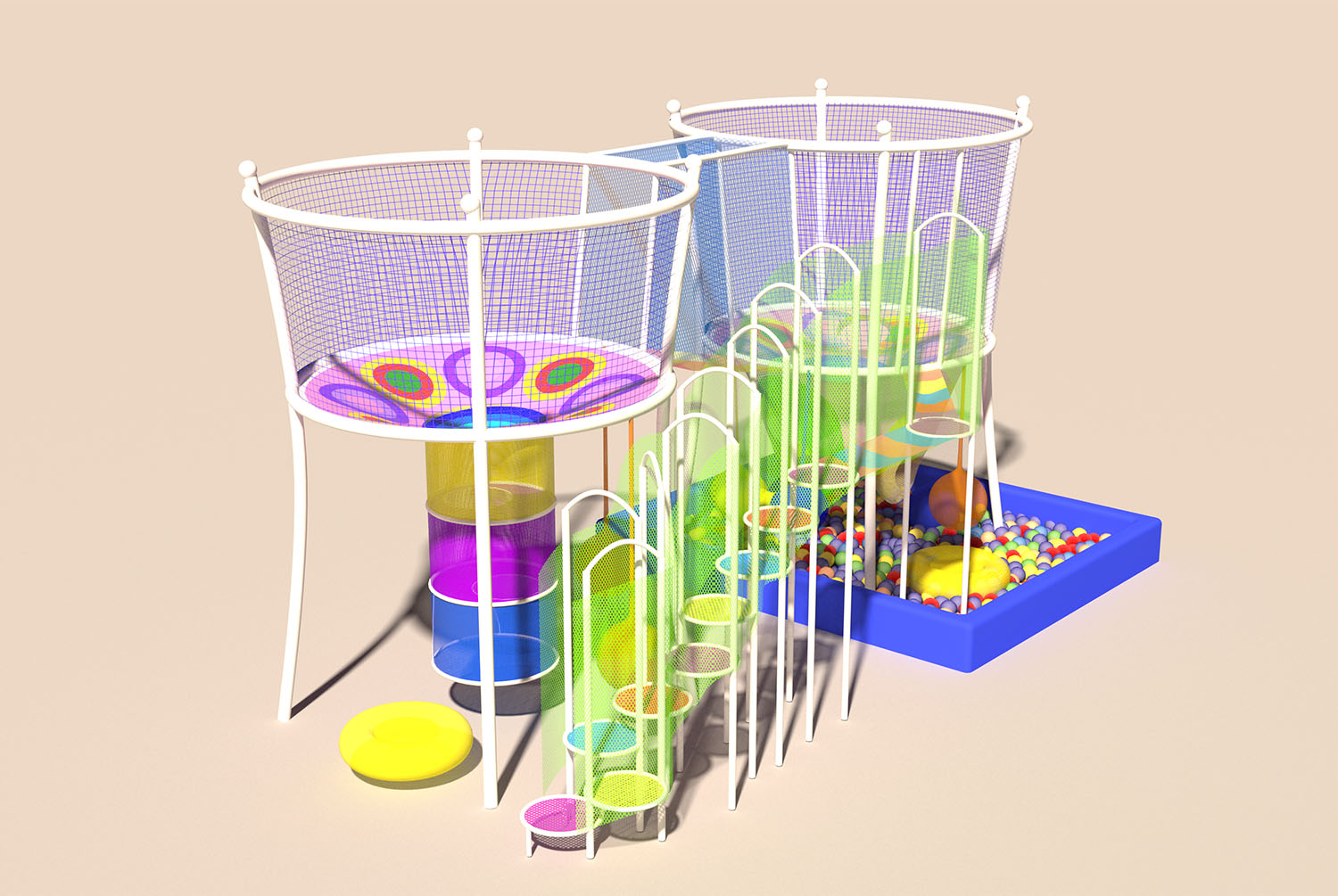 สนามเด็กเล่นเรนโบว์เน็ตสำหรับส - Kids Outdoor Climbing Frame บทวิจารณ์และราคา